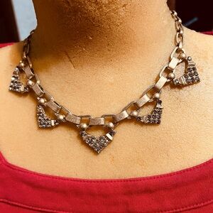Elegant Stella & Dot Gold Necklace with Heart Accents